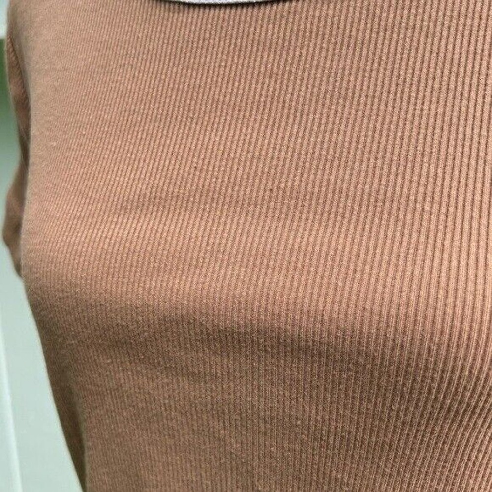 BDG Urban Outfitters brown and white shirt sleeve cropped T-shirt - Picture 5 of 10